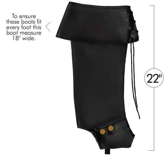 Faux Leather Pirate Boots - Over The Shoe Black Costume Bo... Laces for Medieval and Renaissance Costumes for Adults and Children {5}