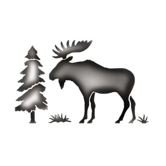 Moose Silhouette Wall Stencil | 2594 by Designer Stencils | Animal & Nature Stencils | Reusable Art Craft Stencils for Painting on Walls, Canvas, Wood | Reusable Plastic Paint Stencil for Home Makeover | Easy to Use & Clean Art Stencil {1}