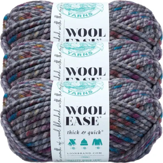 (3 Pack) Lion Brand Wool-Ease Thick & Quick Yarn - Abalone {1}