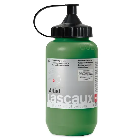 Lascaux Artist Acrylics - Chrome Oxide Olive Green, 390 ml Tube {1}