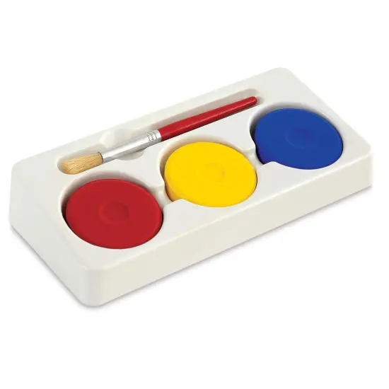 Richeson Tempera Cakes - Set of 3 with Brush, Primary Colors, Large Cakes {1}