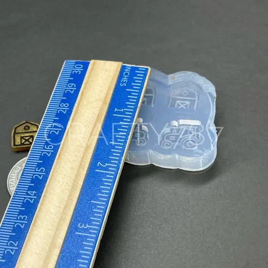 Farm & Tractor Stud Earring Silicone Mold (B13) {3}