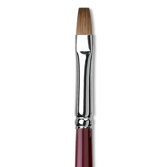 Da Vinci Kolinsky Red Oil Sable Brush - Bright, Long Handle, Size 6 {1}