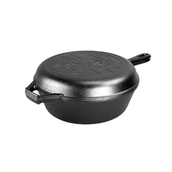 Lodge Cast Iron Cabin Combo Cooker Skillet Dutch Oven 3.2 Quart {1}
