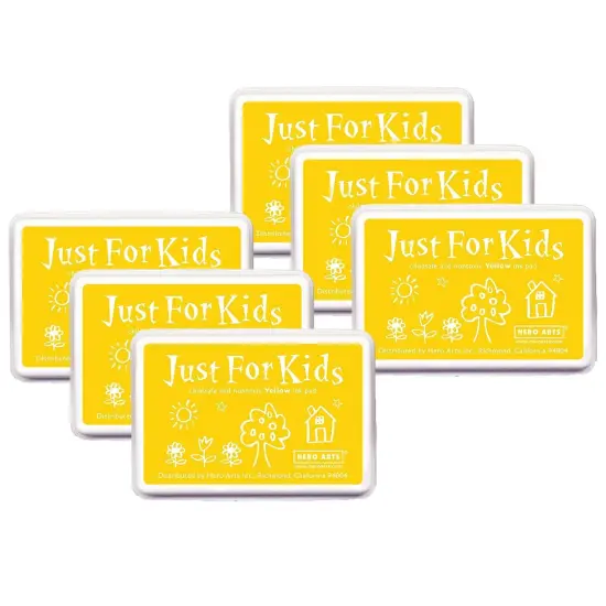 Just for Kids&reg; Ink Pad, Yellow, Pack of 6 {1}