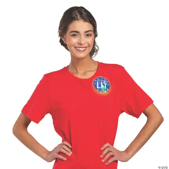 Patriotic Light-Up Badges with Sayings - 12 Pc. {3}