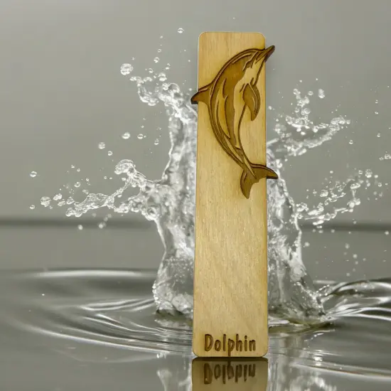 Bookmark - Dolphin - Birch wood {2}