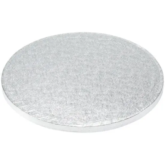 10" Round Silver Foil Cake Board Drum {2}