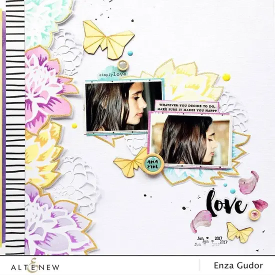 Layered Dahlia Stencil Set (A & B) {6}