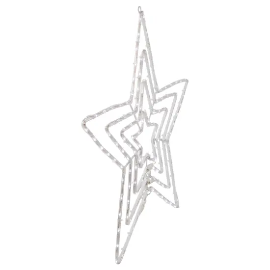 Northlight 24" LED Lighted Layered Stars 8 Function Christmas Window Silhouette White {7}