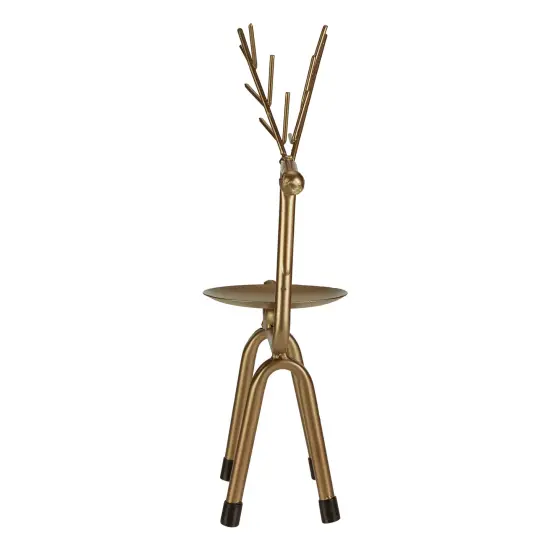 Northlight 10.25" Small Bronze Reindeer Christmas Pillar Candle Holder {6}