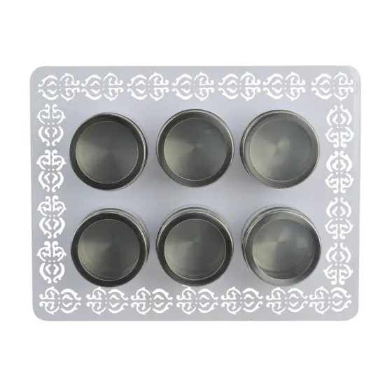 Avon 11" White and Silver Magnetic Tins Multi Purpose Organizer {4}