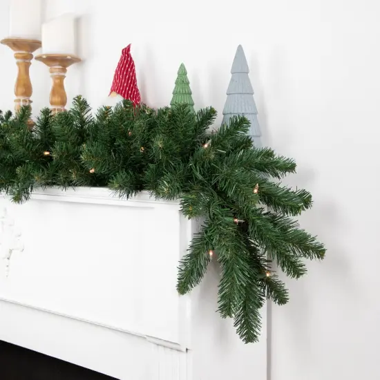 Northlight Pre-Lit Buffalo Fir Artificial Christmas Garland - 9' x 12 - Clear Lights Green {4}