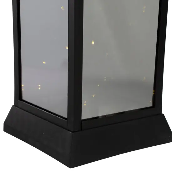 Northlight LED Lighted Flickering Lantern - 16" - Warm White Light - Black {6}