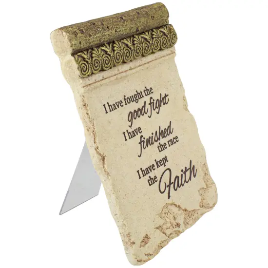 Northlight I Have Fought The Good Fight Plaque with Easel - 8" Beige {4}