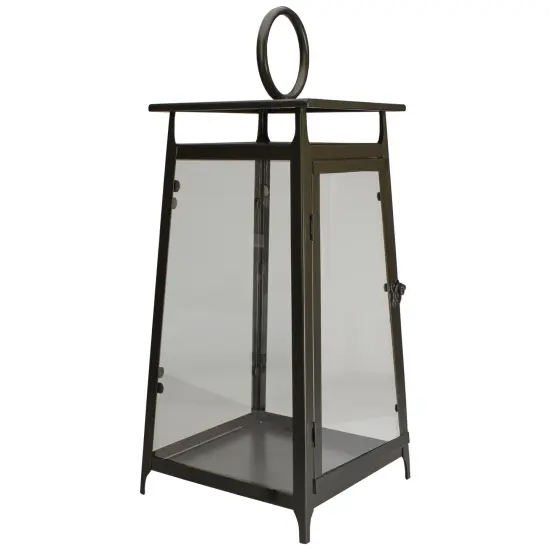 Melrose 20" Brown Rustic Candle Lantern With a Latch Hook Lock Tabletop Decor {7}
