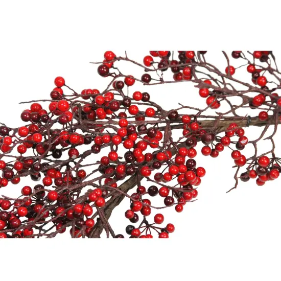 Select Artificials 24" Autumn Harvest Red and Burgundy Currant Berry Artificial Wreath - Unlit {4}
