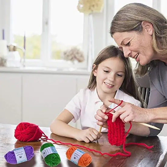 52 Acrylic Yarn Skeins, 1820 Yards 52 Colors, 2 Crochet Hooks, 2 Weaving Needles, 10 Stitch Markers, 1 Bag, for Crocheting & Knitting, Gift Beginners and Adults {3}