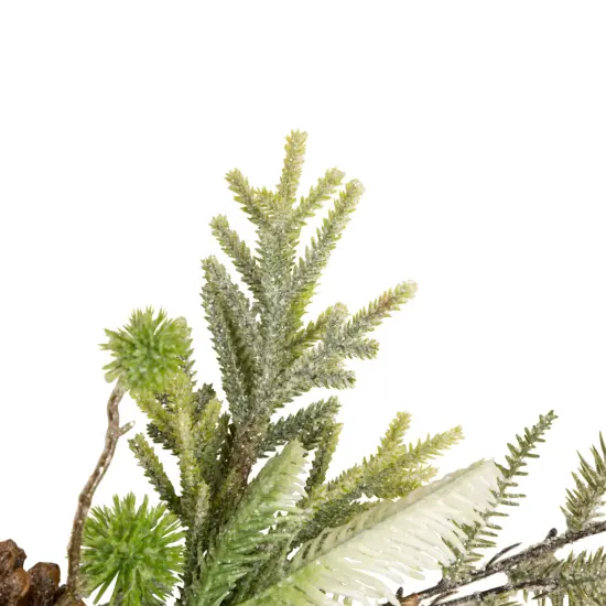 Northlight Artificial Christmas Garland with Frosted Foliage and Pinecones - 5' x 8" - Unlit Green {4}
