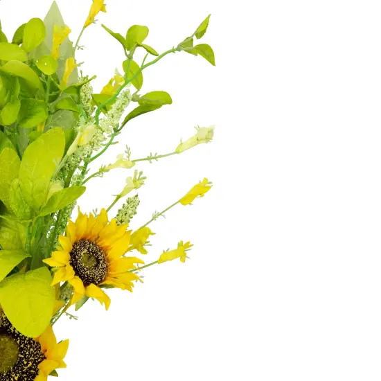 Allstate Sunflower and Wildflower Artificial Floral Silk Spray - 33" - Yellow Orange {6}