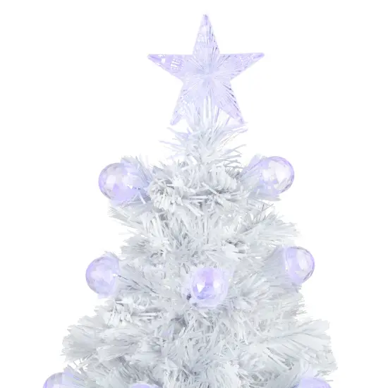 Northlight 3' Pre-Lit White Fiber Optic Artificial Christmas Tree, White Lights {4}