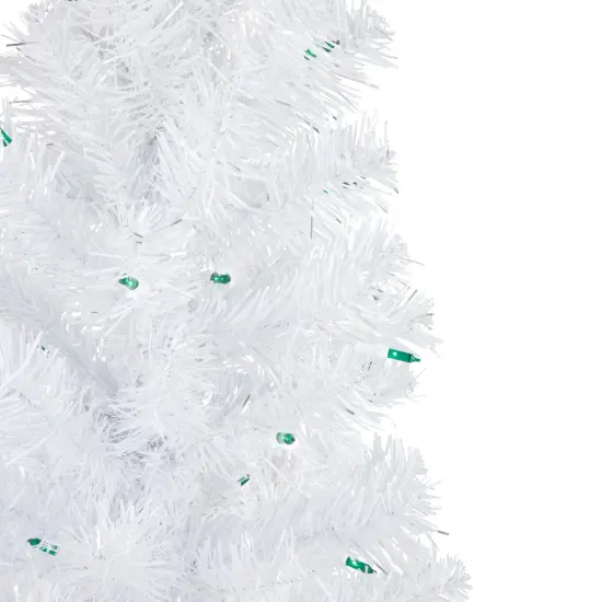 Northlight 3' Pre-Lit Medium White Pine Artificial Christmas Tree - Green Lights {4}