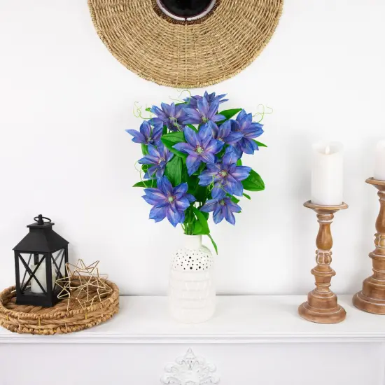 Northlight Real Touch&trade; Blue Artificial Lotus Floral Sprays, Set of 6 - 25" {4}