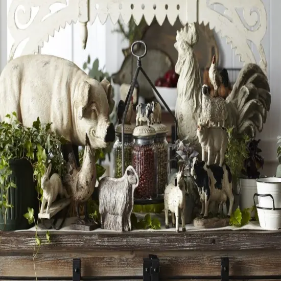 Melrose 11.5-Inch Brown and Off White Smiling Gary the Pig Figure Ivory {6}