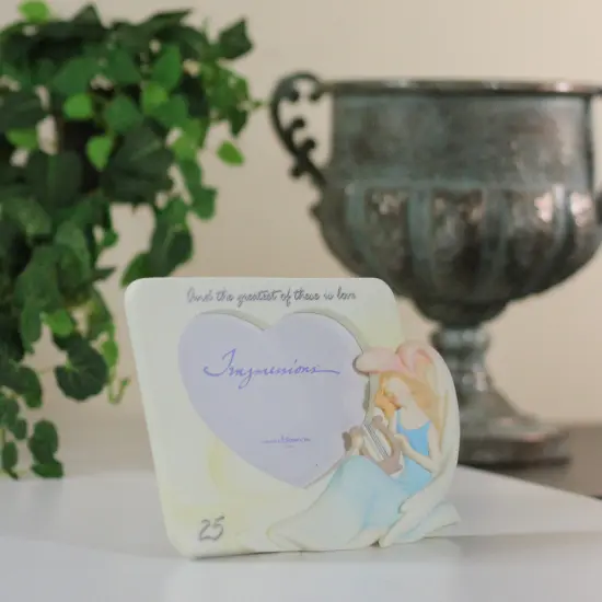 Roman 25th Wedding Anniversary Picture Frame - for 4" x 6" Photo - 8" White {4}