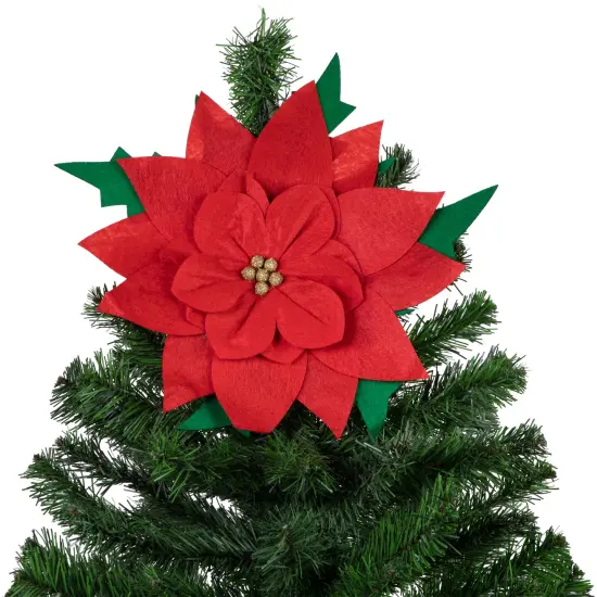 Northlight Red Poinsettia Tie-On Christmas Tree Topper Unlit - 14" {7}