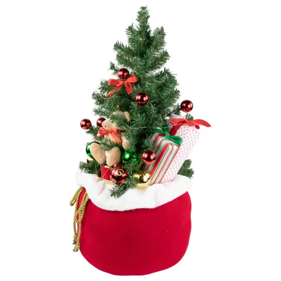 Northlight 32" LED Lighted Santa's Christmas Gift Sack Decoration Red {4}