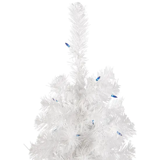 Northlight 4' Pre-Lit Slim White Pine Artificial Christmas Tree - Blue Lights {5}