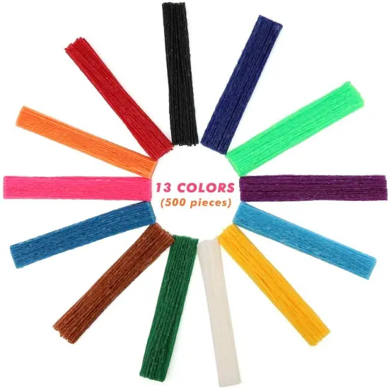 Kitcheniva Non-Toxic Yarn Sticks Art Crafts Wax 500 Pcs {2}
