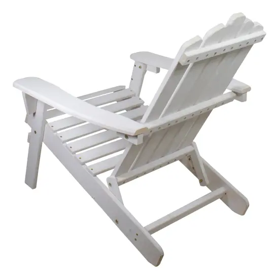 Northlight 36" White Classic Folding Wooden Adirondack Chair {6}