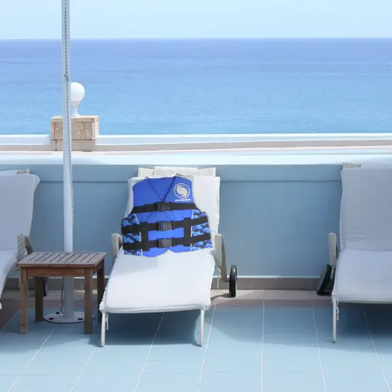 Swim Central 15" Blue USCG Swimming Pool Camouflage Child Life Jacket Vest-Up to 90 lbs {4}