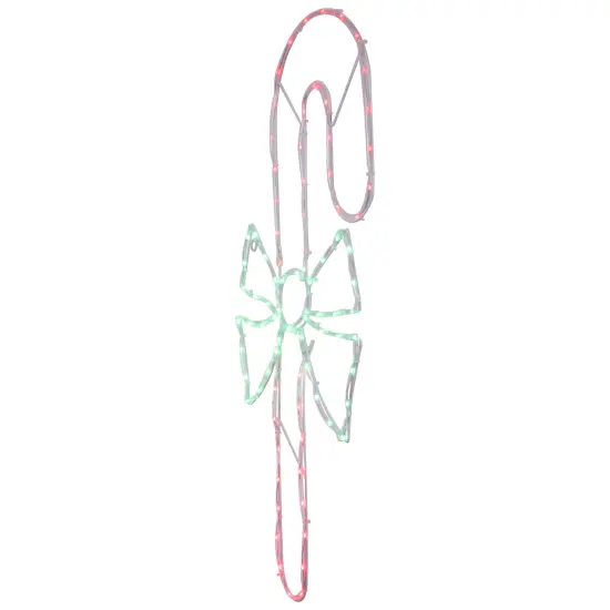 Northlight 28" Green and White LED Lighted Candy Cane with Bow Christmas Window Silhouette Red {6}