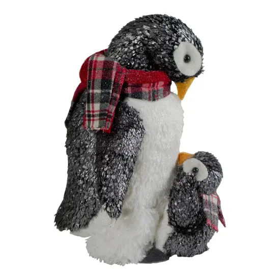 Northlight Plush Mother Penguin and Chick Christmas Figure - 12" Black {5}