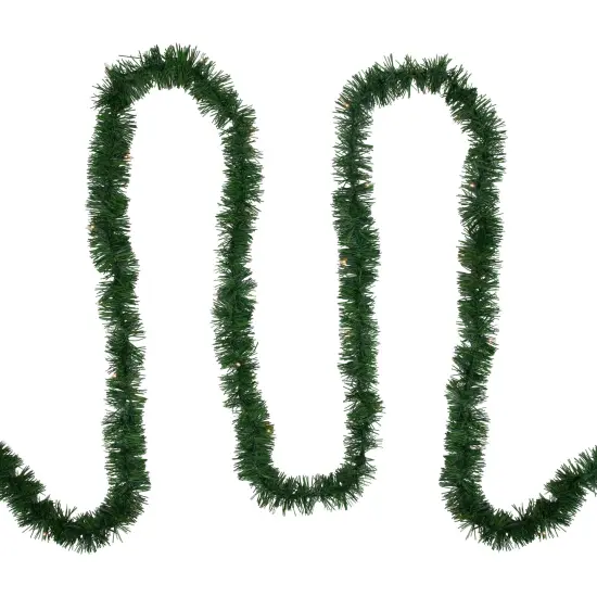 Northlight 18' x 3" Pre-Lit Pine Two-Tone Artificial Christmas Garland, Clear Lights Green {4}