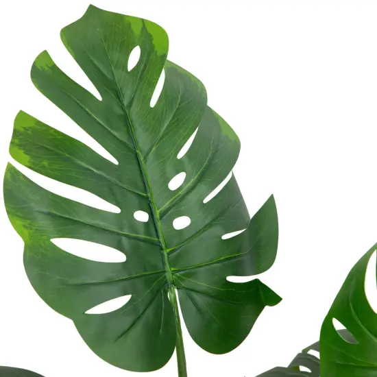 Northlight 35" Green Wide Leaf Monstera Artificial Potted Plant {7}