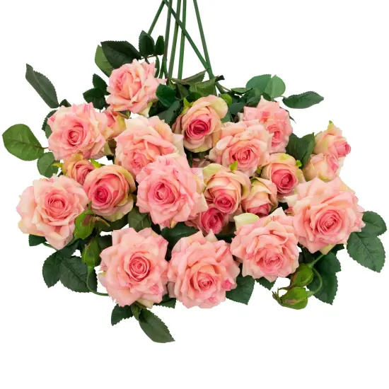 Northlight Real Touch&trade; Light Pink Artificial Rose Floral Sprays, Set of 6 - 35" {7}