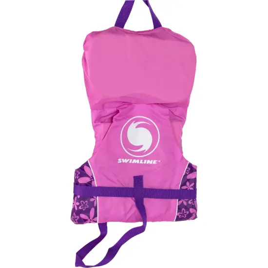 Swim Central 20" Pink and Purple Floral Girl Infant Life Jacket Vest with Handle - Up to 30lbs {6}