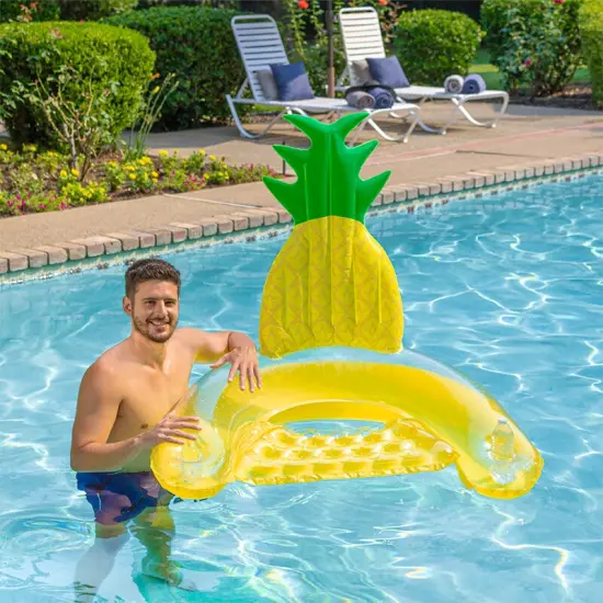 Swim Central 60" Inflatable Pineapple Swimming Pool Sling Chair Pool Float Yellow {4}