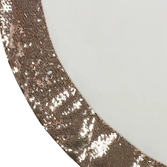 Northlight 48" Rose Gold and White Reversible Sequin Trim Christmas Tree Skirt {6}