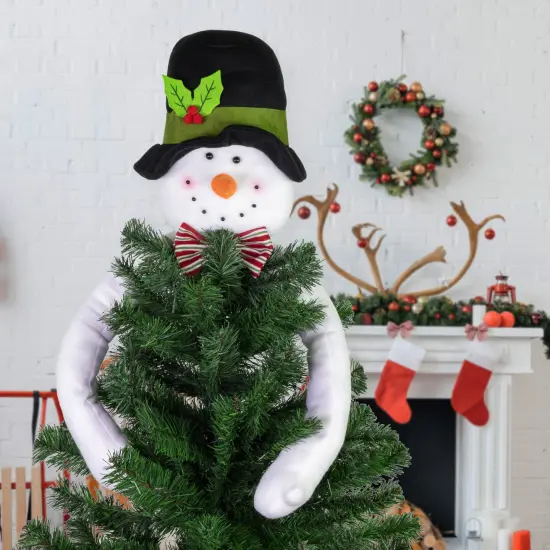 Northlight 25" Plush Snowman Christmas Tree Topper, Unlit White {3}