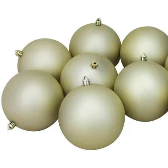 Northlight Shatterproof Matte Christmas Ball Ornaments - 4" - Champagne Gold - 12ct {5}
