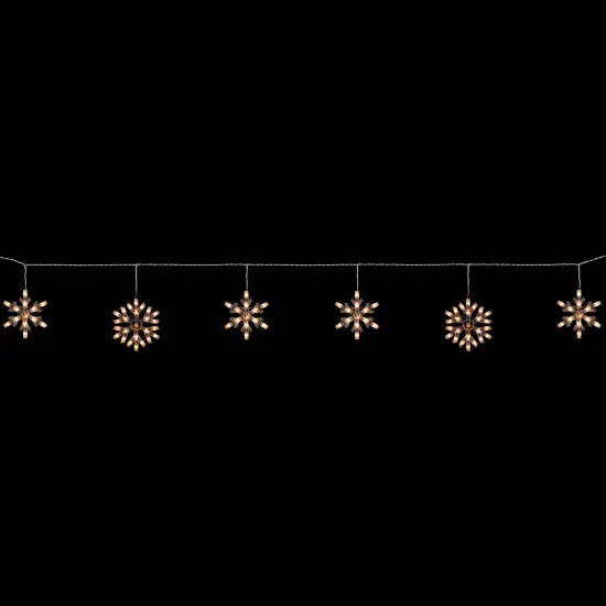 Northlight Snowflake Christmas Lights - Warm White - 8.5' White Wire - 5ct {4}