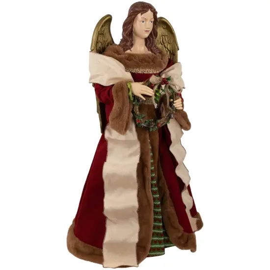 Northlight Angel with Wings Commercial Size Christmas Tree Topper - 3' - Brown and Red - Unlit {5}