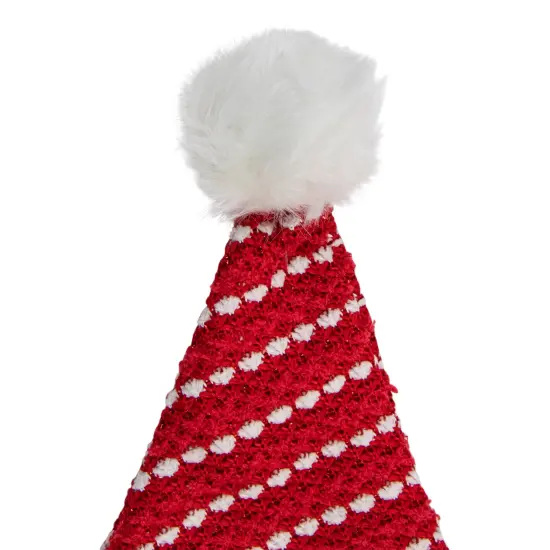 Northlight 17" Red and White Striped Santa Hat With Pom Pom {4}