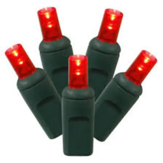 Northlight LED Wide Angle Christmas Lights - Red - 16.25' Green Wire - 50ct {4}