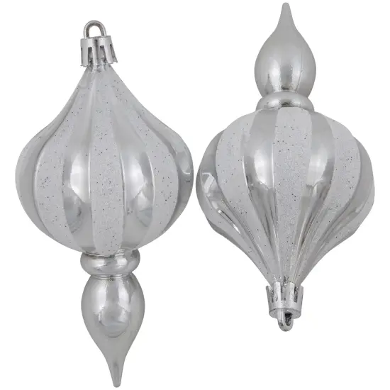 Northlight 8ct Silver Shatterproof Finial Christmas Ornaments, 4.75" {5}